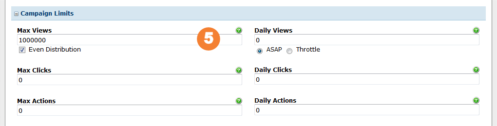 Enter the max views limit and check even distribution on